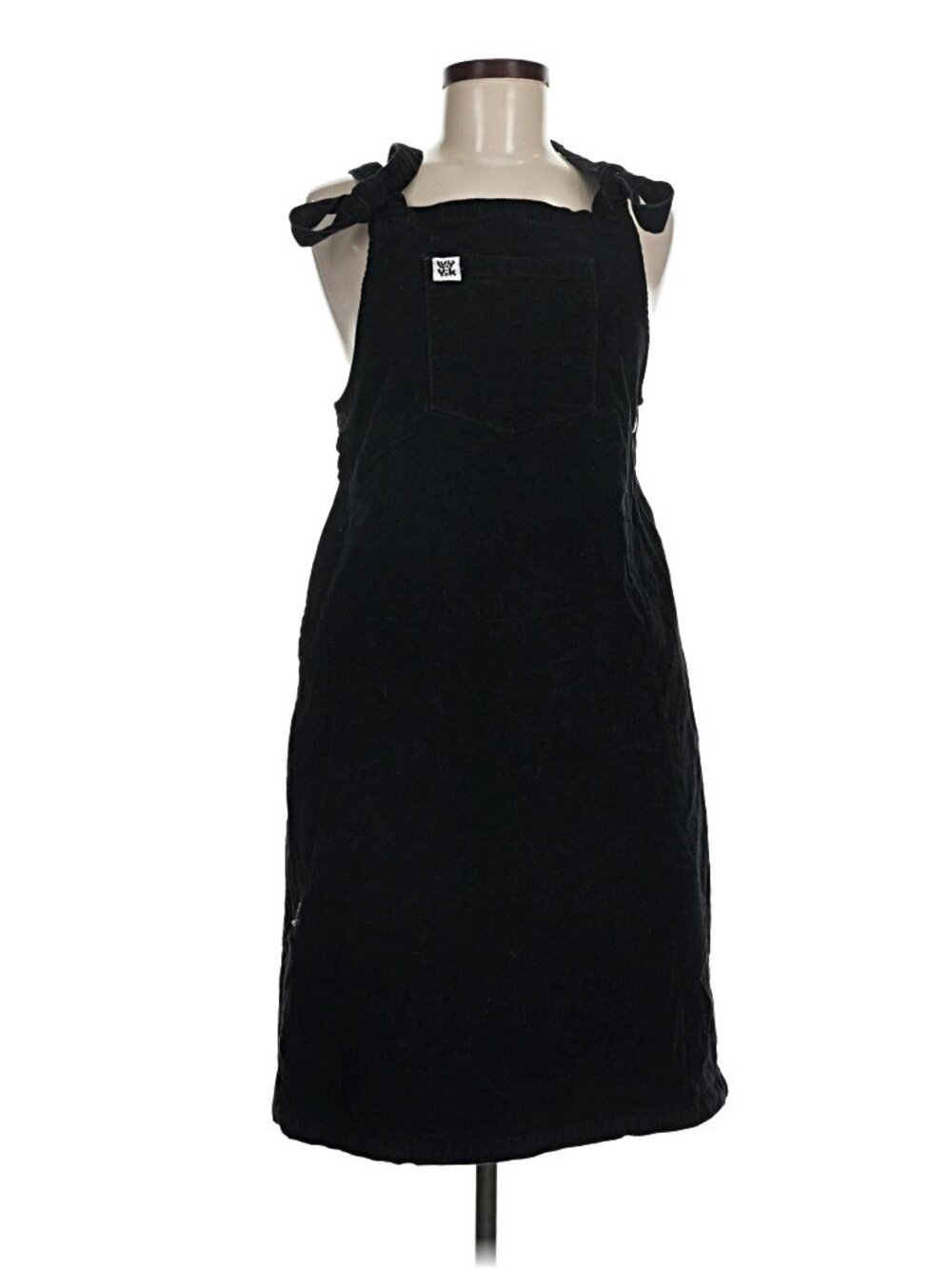 Lucy & Yak Freyja Pini Corduroy Midi Dress Black Medium UK 12-14 New Organic Cot